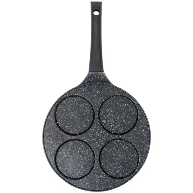 vilde Black Line - Granieten Eierpan - 4 Ogen - 26 cm Zwart