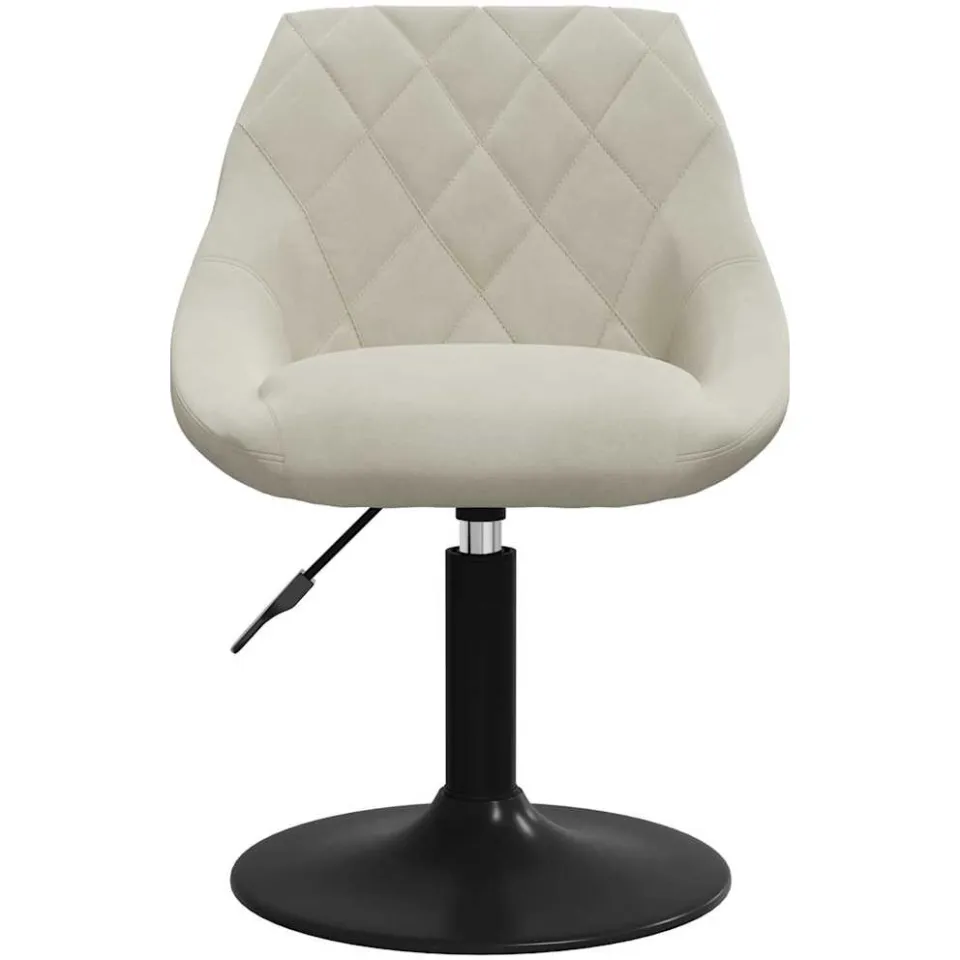 vidaXL Eetkamerstoelen draaibaar 4 st fluweel crèmekleurig, foto 4