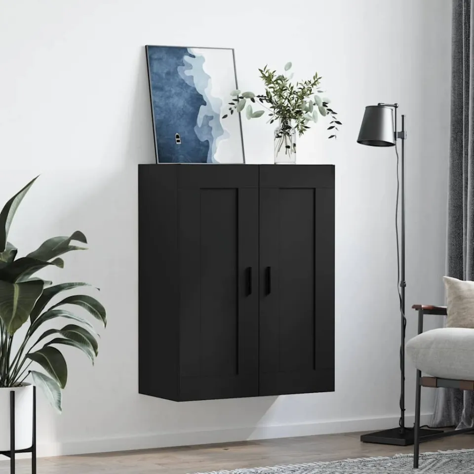 vidaXL Wandkast 69,5x34x90 cm bewerkt hout zwart, foto 3