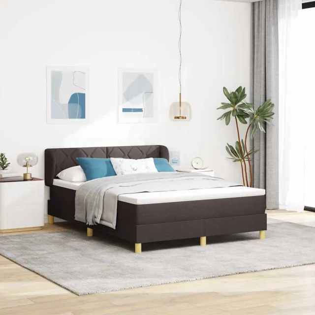 vidaXL Boxspringbed met hoofdeinde Donkerbruin 160 x 200 cm Stof