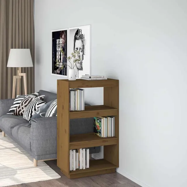vidaXL Boekenkast/kamerscherm massief grenenhout honingbruin bruin, foto 2