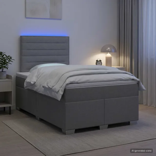 vidaXL Boxspringbed met matras Lichtgrijs 120 x 200 cm Stof