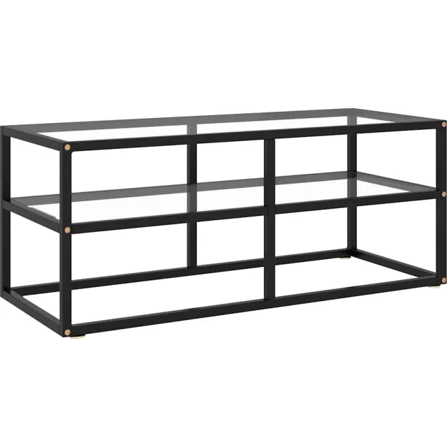 vidaXL Tv-meubel met gehard glas 100x40x40 cm zwart