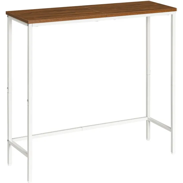 Unyqoos Compacte en stijlvolle consoletafel voor hal en kleine ruimtes Walnoot en wit