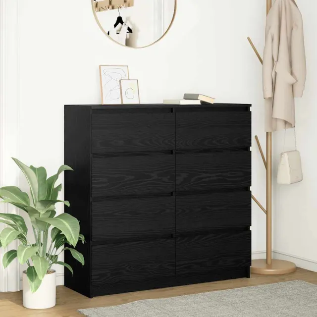 vidaXL Dressoir 100x35x99 cm spaanplaat zwart eikenkleurig, foto 2