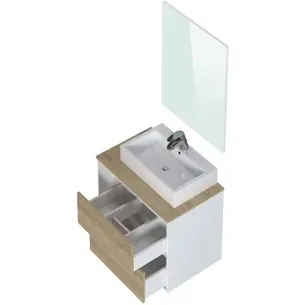 T-bath Badmeubelset Herrados 80cm In Wit/eiken Mat Bruin