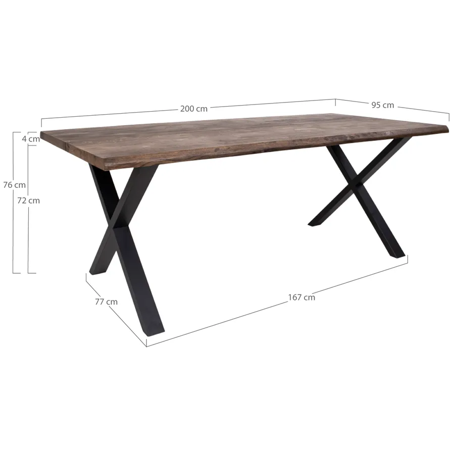 Artichok Fendi eikenhouten eettafel bruin - 200 x 95 cm, foto 4