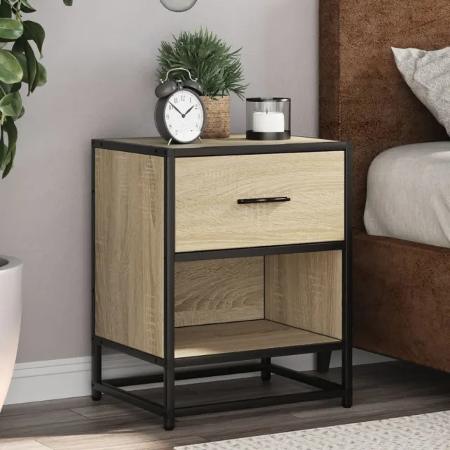 vidaXL Nachtkastjes 2 st 40x31x50 cm bewerkt hout sonoma eikenkleurig, foto 2