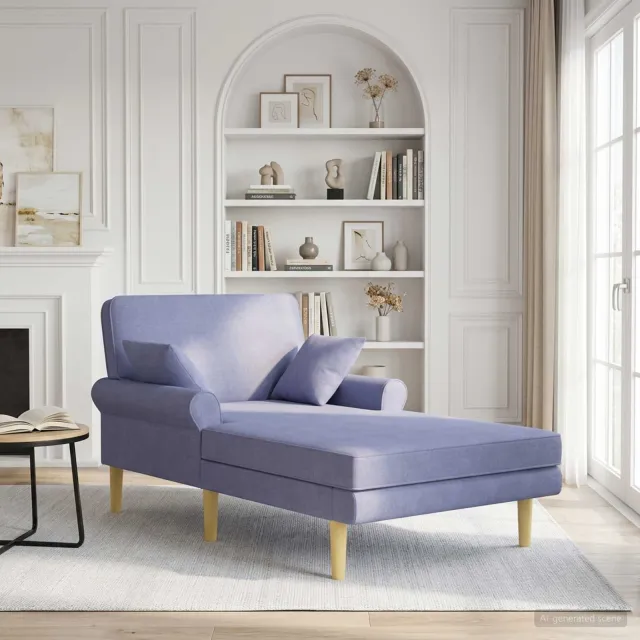 vidaXL Chaise longue Jeans Blauw Stof