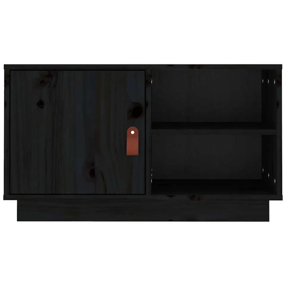 vidaXL Tv-meubel 70x34x40 cm massief grenenhout zwart, foto 4