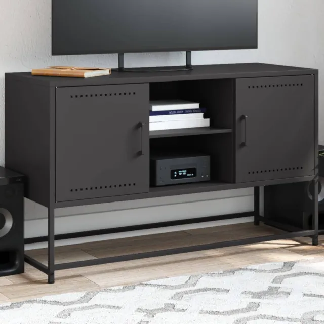 vidaXL Tv-meubel 100,5x39x60,5 cm staal zwart, foto 2
