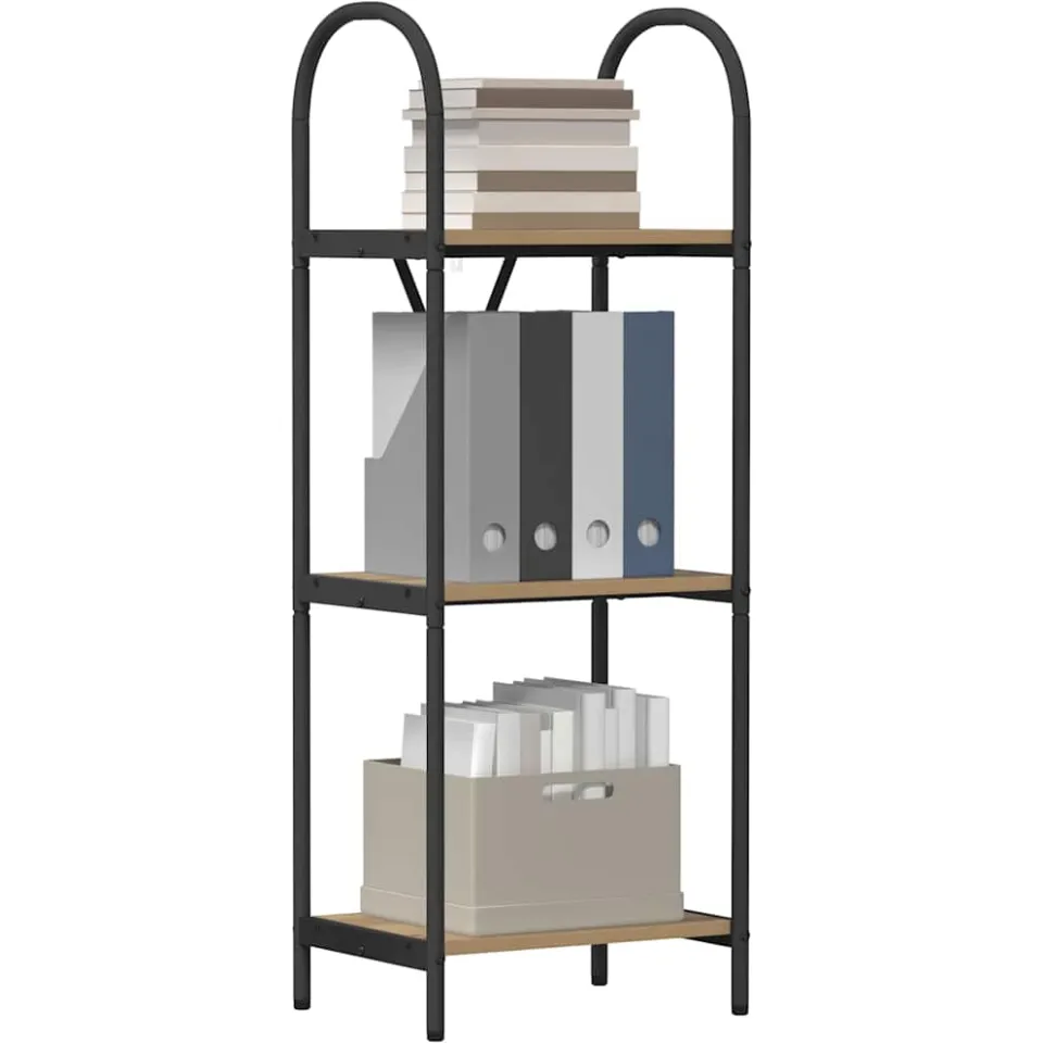 vidaXL Boekenkast 3-laags 40 x 30 x 109 cm Bewerkt hout Artisan Eiken Bruin