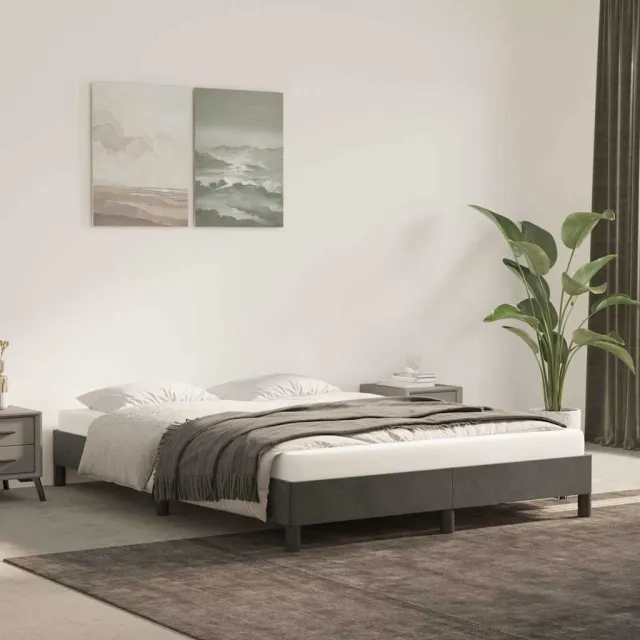 vidaXL Bedframe zonder matras 140x200 cm fluweel donkergrijs