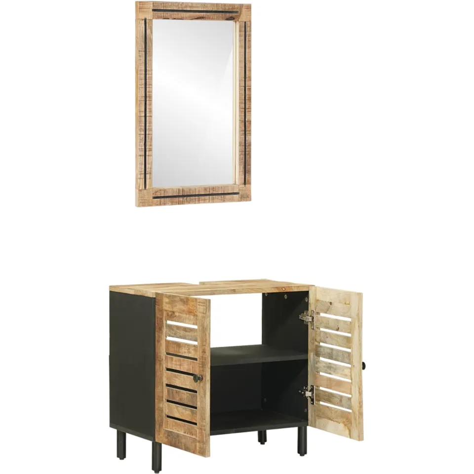 vidaXL Badkamerkastenset 2 st Naturel 62 x 33 x 58 cm Bruin