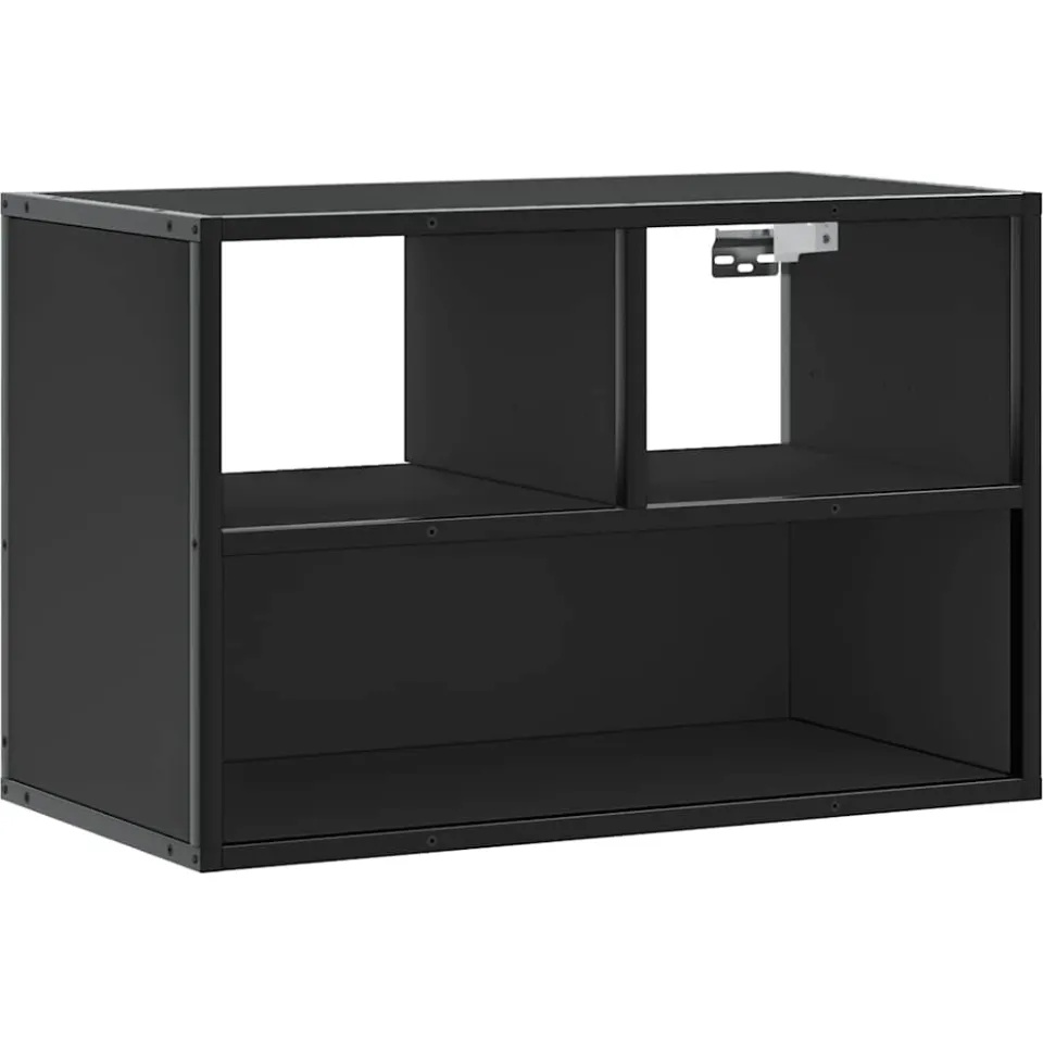 vidaXL Tv-meubel 60x31x39,5 cm bewerkt hout en metaal zwart, foto 3