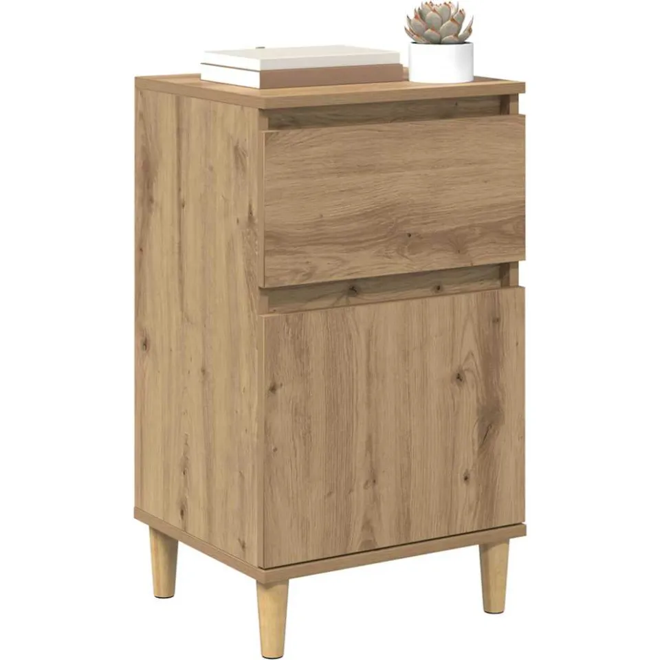 vidaXL Nachtkastje Artisan Eiken 40 x 35 x 70 cm Bewerkt hout Bruin