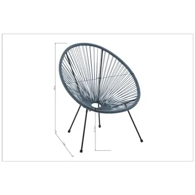 Central Park - Praxis Eigen Merk Central Park Tuinstoel Acapulco - Wicker - Blauw, foto 4