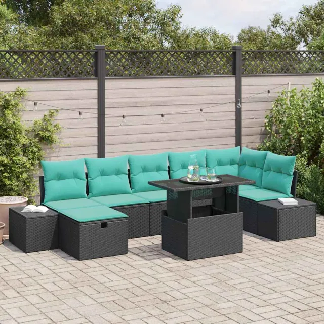 vidaXL Tuin Sofa Set 8 st poly rattan Grijs
