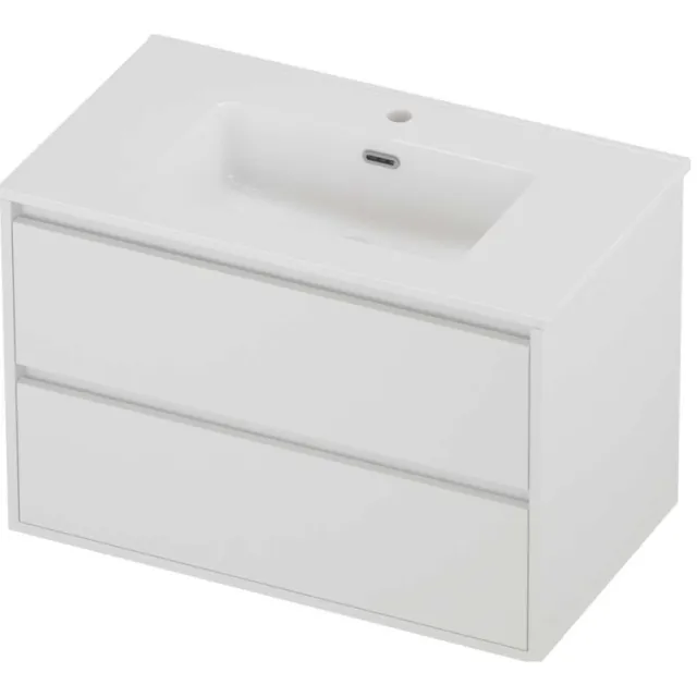 Proline Tribute Badmeubelset Porselein Elegant 1 Gat 80x46x54 cm Glans Wit Mat White Mat Wit