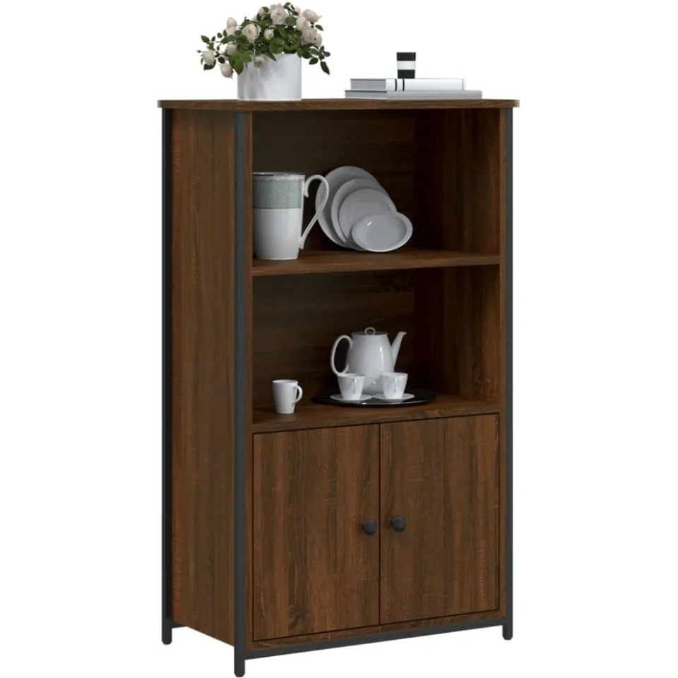 vidaXL Hoge kast 62x32x103,5 cm bewerkt hout bruin eikenkleur, foto 3