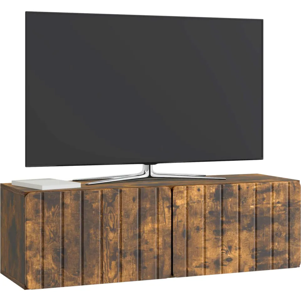 vidaXL Wandbeugel TV-kast 98 x 31 x 30 cm Gerookt eiken Bewerkt hout Bruin