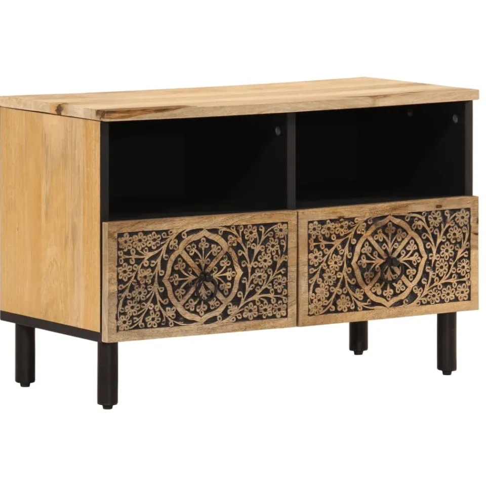 vidaXL Tv-meubel 70x33x46 cm massief mangohout Bruin