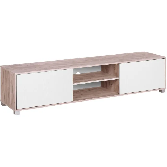 Beliani LINCOLN - TV-meubel - Lichte houtkleur - Vezelplaat Bruin