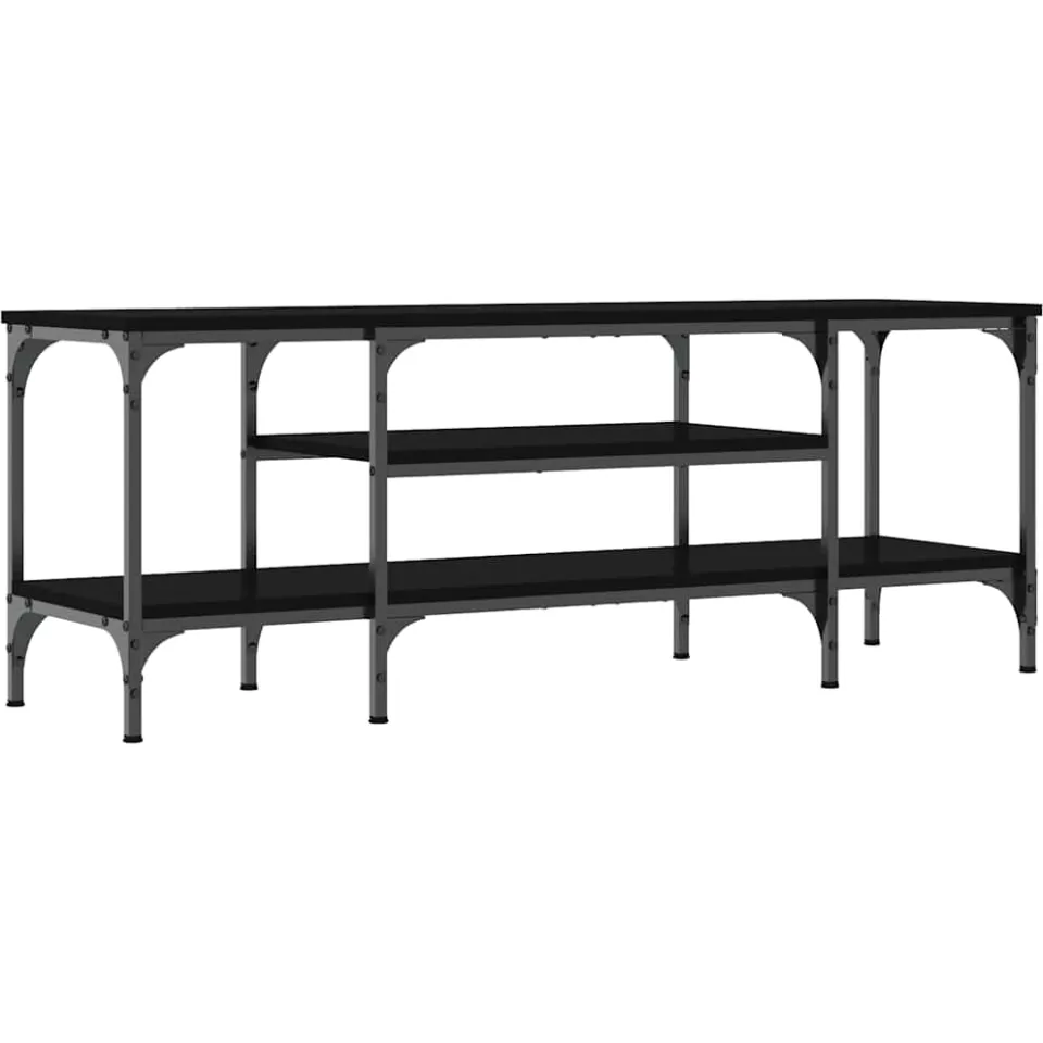 vidaXL Tv-meubel 121x35x45 cm bewerkt hout en ijzer zwart, foto 3