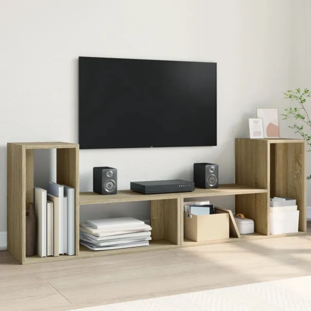 vidaXL Tv-meubelen 2 st 75x30x50 cm bewerkt hout sonoma eikenkleurig Bruin