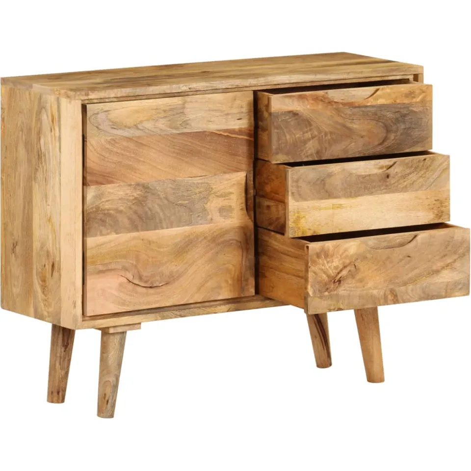 vidaXL Dressoir 90x30x69 cm massief mangohout bruin, foto 3