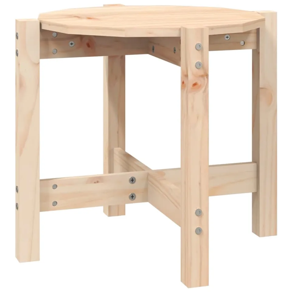 vidaXL Salontafel Ø 52,5x45 cm massief grenenhout bruin, foto 3