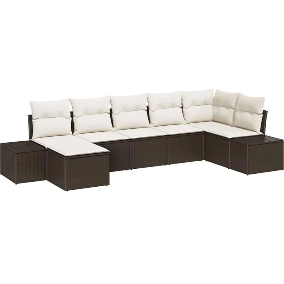 vidaXL Tuin Sofa Set 7 st Bruin poly rattan