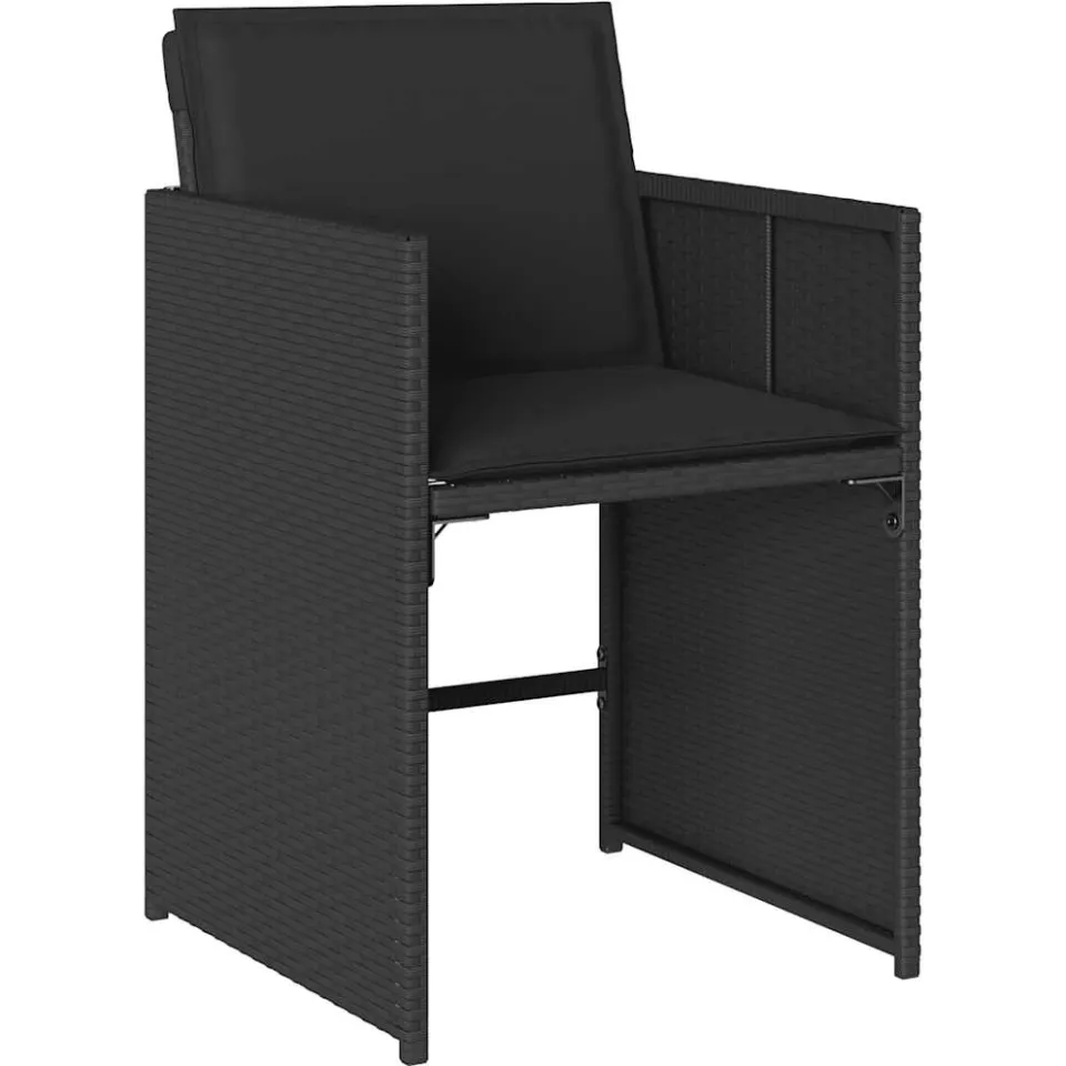 vidaXL 9-delige Tuinset poly rattan zwart, foto 4