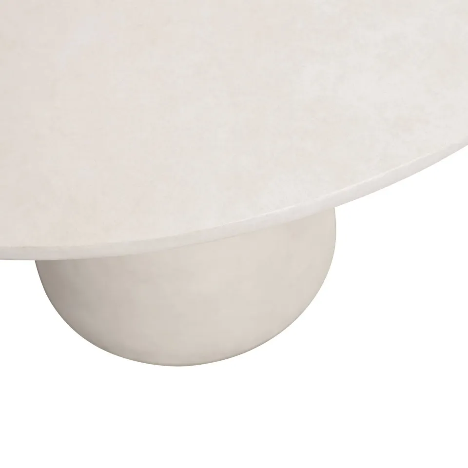 WOOOD Damon Ronde Eettafel - Betonlook - Wit - 76x100x10, foto 3