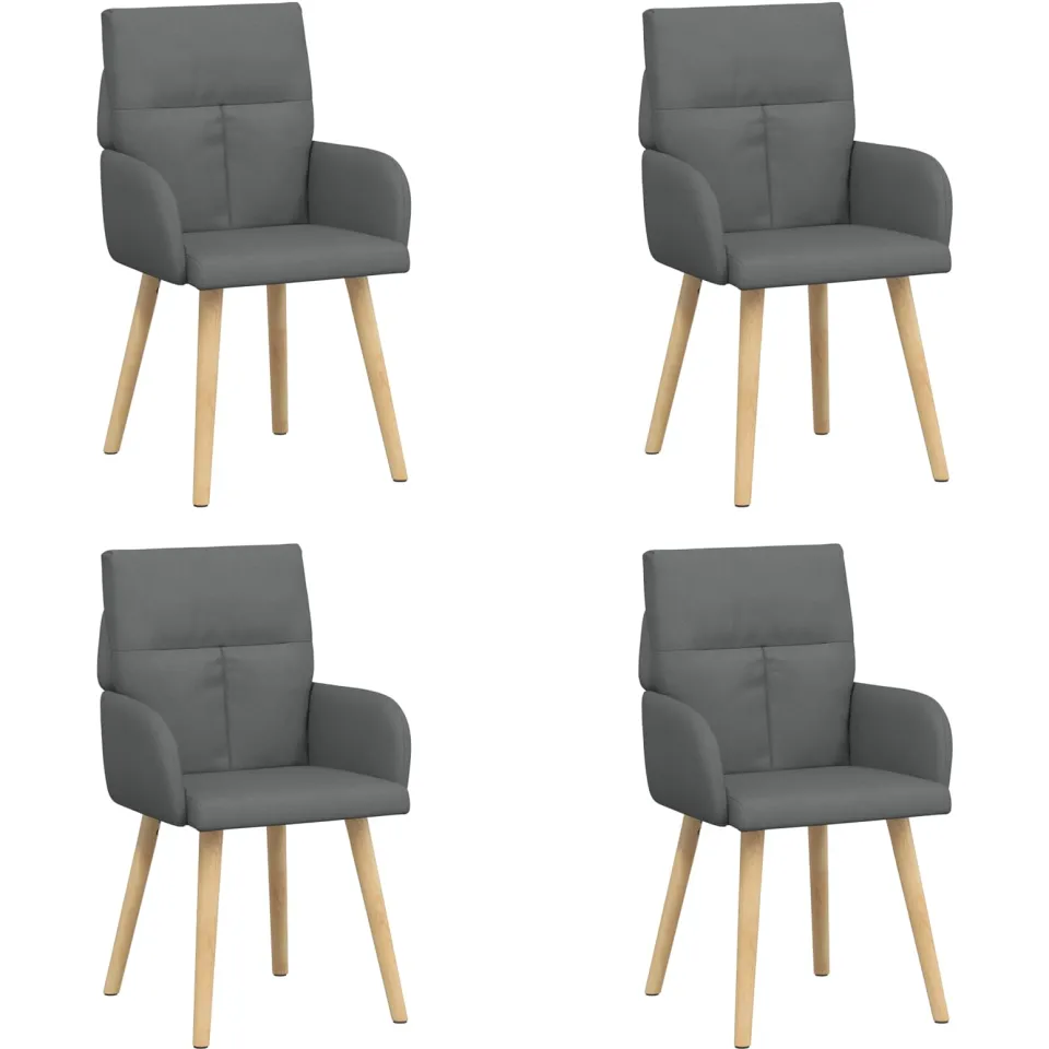 vidaXL Eettafelstoelen 4 st Stof Donkergrijs 60 x 56 x 93 cm, foto 3