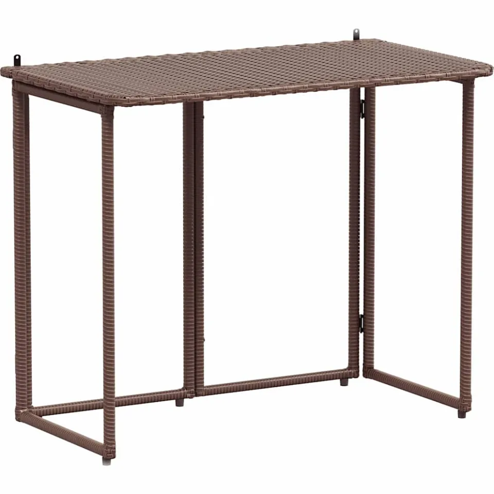 vidaXL Tuintafel inklapbaar 90x51x75 cm poly rattan bruin, foto 4