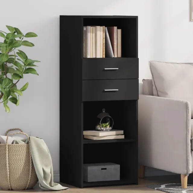 vidaXL Hoge kast 45x42,5x124 cm bewerkt hout zwart, foto 2