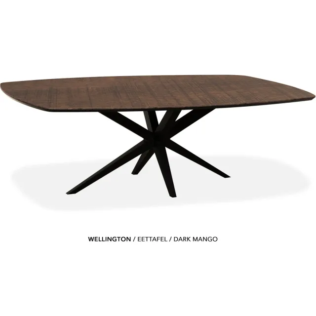Maxfurn Deens ovale eettafel 190x102cm met verjongde rand | Zeer krasvast | Kleur: Dark mango