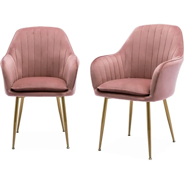 sweeek Velours fauteuils shella, b 57 x d 59 x h 84,5 set van 2 oudroze