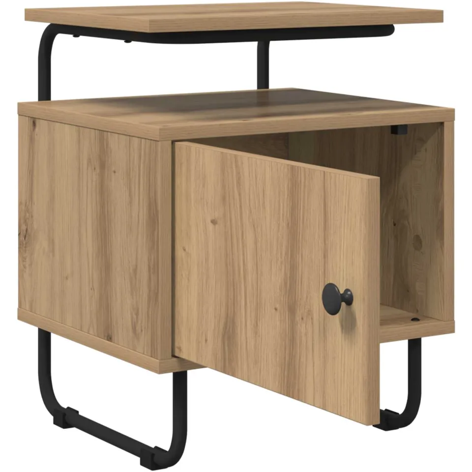 vidaXL Nachtkastje Artisanaal eiken 40 x 36,5 x 50 cm Bewerkt hout, foto 3