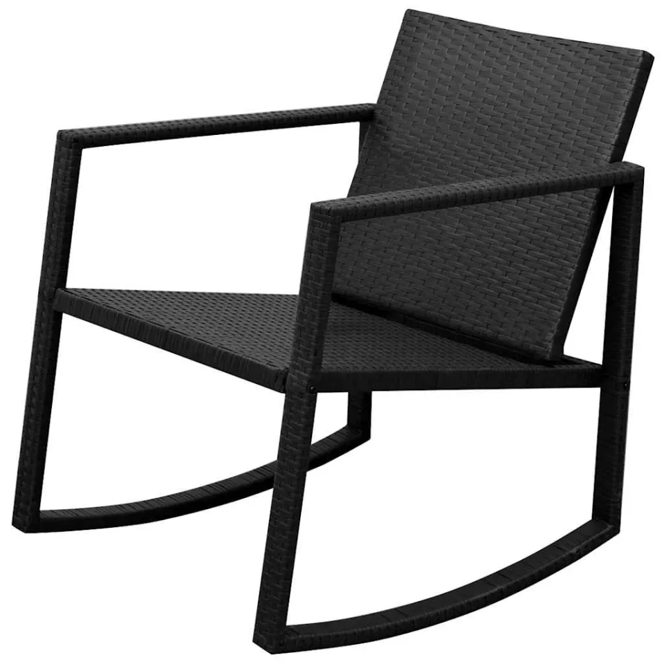vidaXL 3-delige Bistroset poly rattan zwart, foto 3