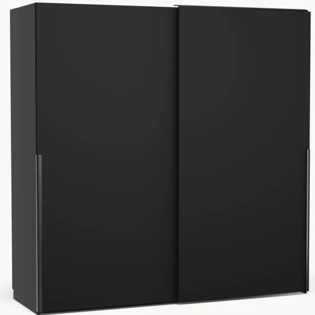 Westwing Collection Modulaire schuifdeurkast Leon, 200 cm breed, diverse varianten Zwart