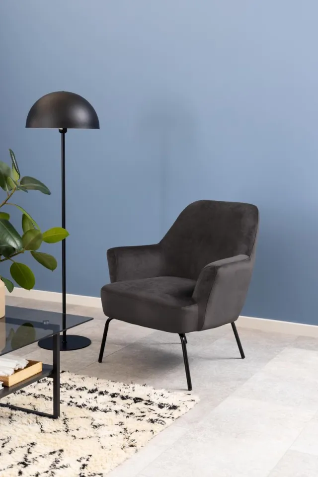 Giga Living Fauteuil Naven - Donkergrijs Stof - 75x75x83cm