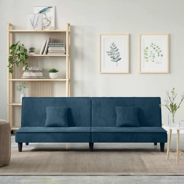 vidaXL Slaapbank fluweel blauw