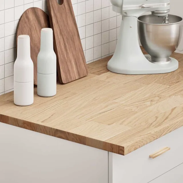 vidaXL Keuken werkblad rechthoekig 100x63,5x2,7 cm massief eikenhout Bruin