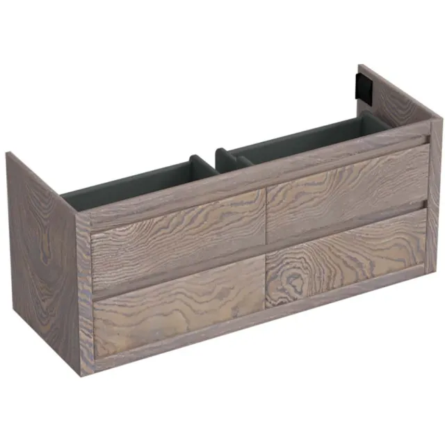 Forzalaqua Onderkast Forzalaqua Gela 140x51x60 Cm 4 Softclose Lades Eiken Silver Grey Bruin