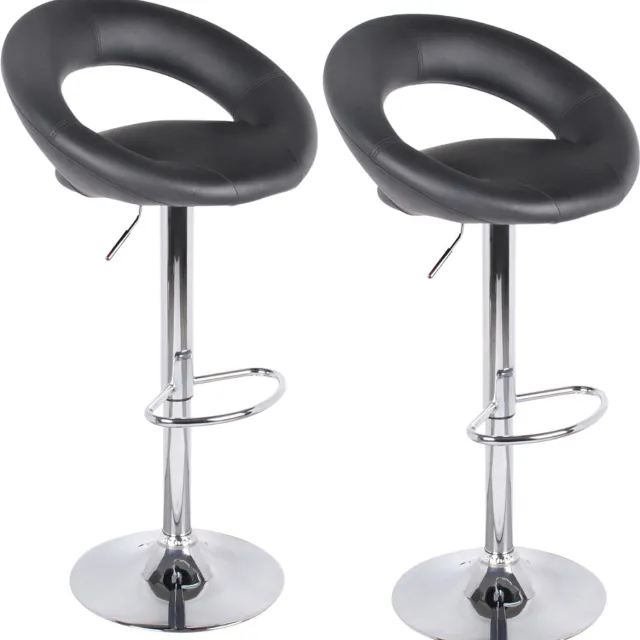 Urban Living "WE LOVE" SET VAN 2 BARSTOELEN IN ZWART PU