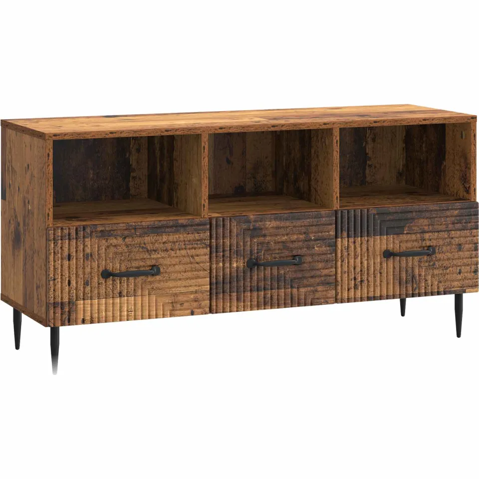 vidaXL TV-kast met lade Oud hout 102 x 34,5 x 50 cm Bewerkt hout Bruin