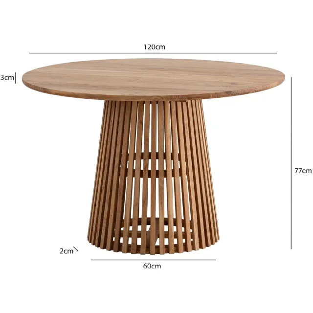 Wohnling Eettafel acaciahout bruin rond 120 cm - WL7.313