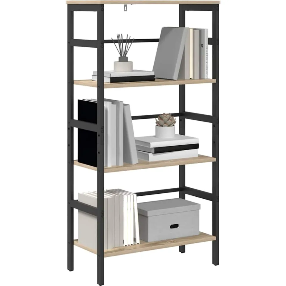 vidaXL Boekenkast 3-laags 60 x 29,5 x 115 cm Bewerkt hout Sonoma Eiken Bruin